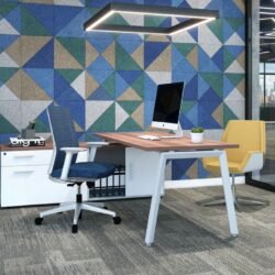 Escritorio Alfa en L con credenza