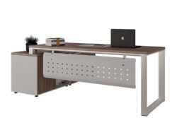 Escritorio Techno en L con credenza